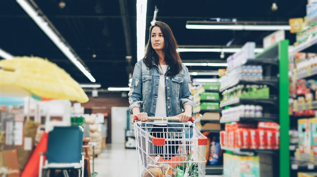 woman shopping in supermarket